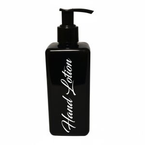 300ml Gloss Black Square Pump Bottle - Hand Lotion