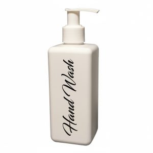  300ml Gloss white square pump bottle   - Hand Wash