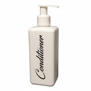  300ml Gloss white square pump bottle   - Conditioner