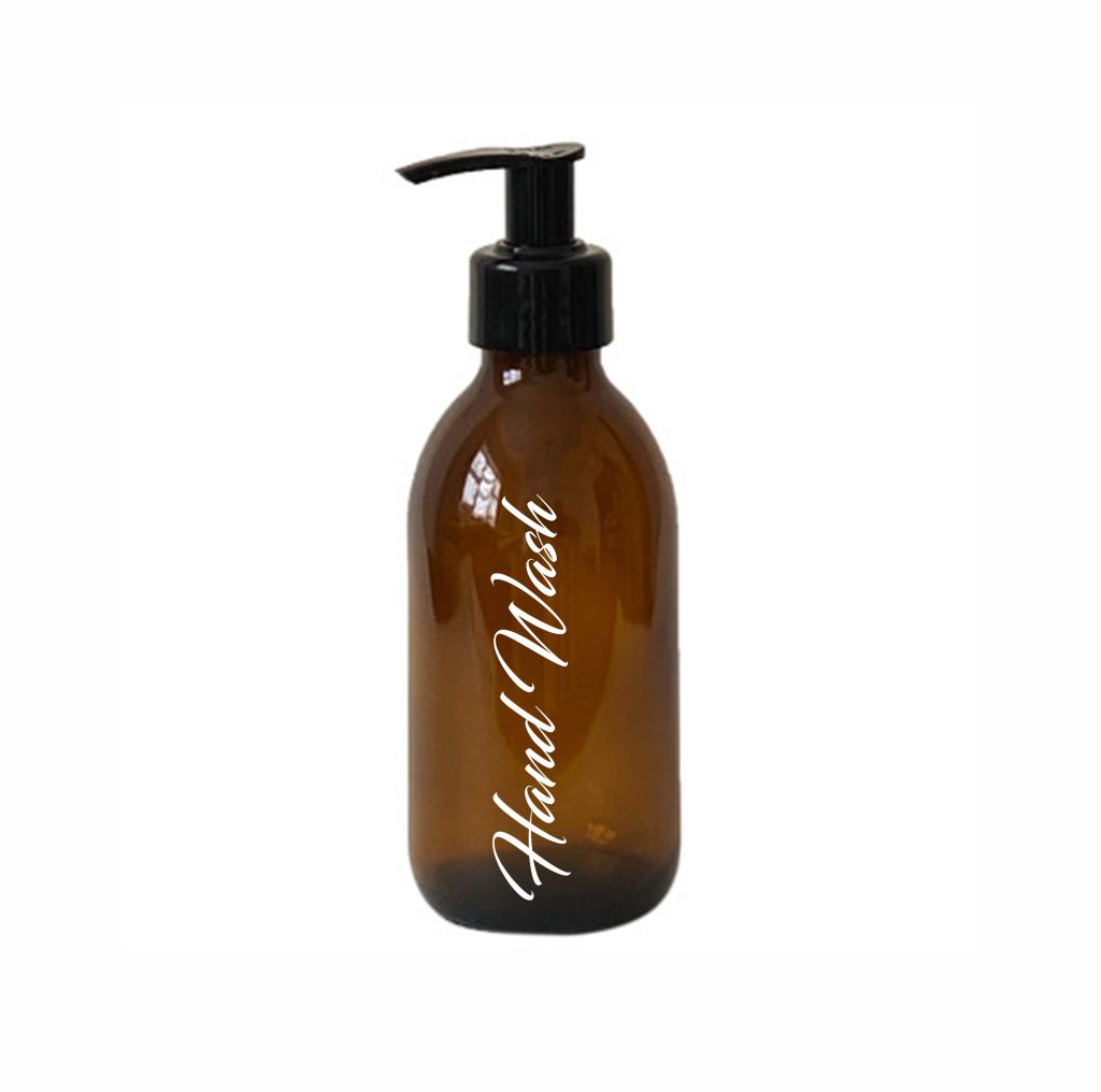 200ml Glass Amber Bottle With Pump 
