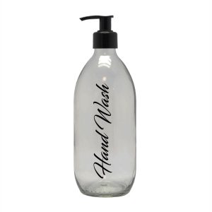 500ml Glass Clear Bottle With Pump  - Hand Wash