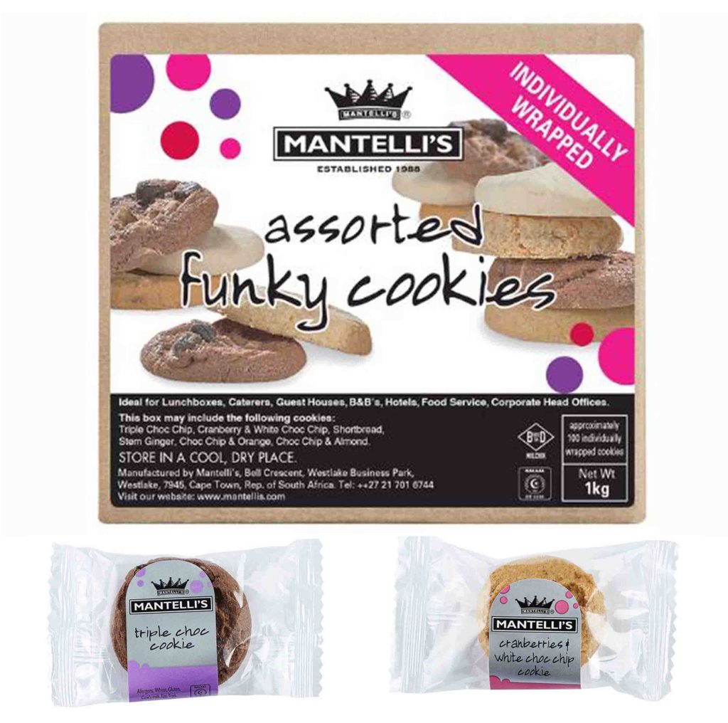 Funky Cookies Assorted, individually wrapped 100 x 10g