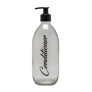 500ml Glass Clear Bottle With Pump  - Conditioner