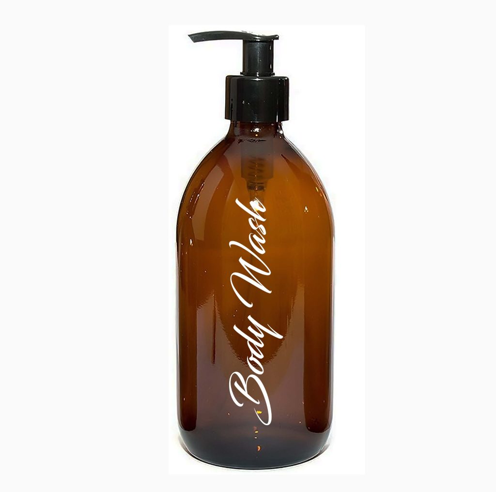 500ml Glass amber bottle with pump