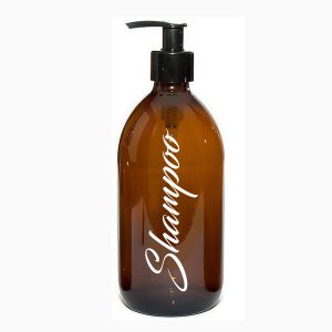 500ml Glass amber bottle with pump - Shampoo