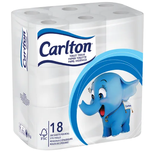 Carlton 2ply toilette paper 350 sheets 18 pack