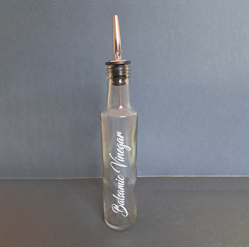 250ml Clear Glass Balsamic Vinegar Bottle With Stainless steel Pourer