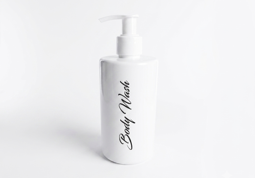 300ml Gloss White Round Pump Bottle