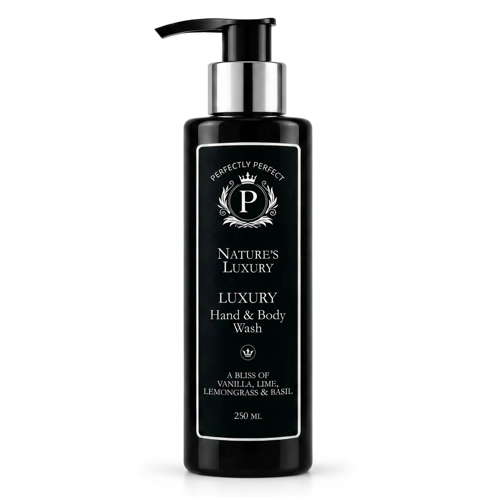 250ml Black Pump Bottle Lemongrass & Basil (Empty)